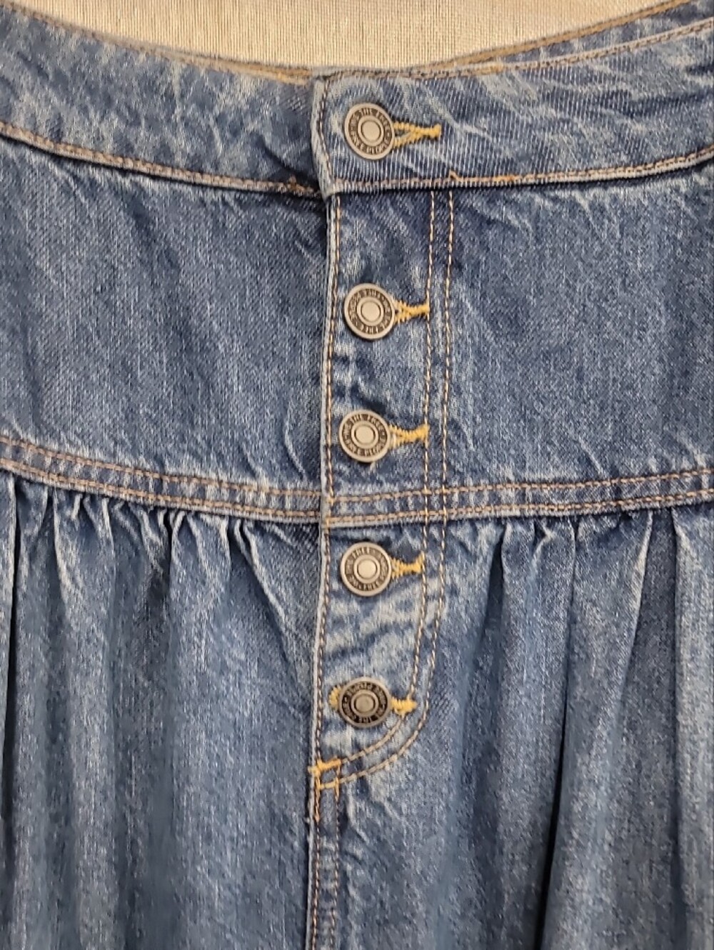 We the Free Dreamweaver Tiered Denim Maxi Skirt Size Xs - Picture 7 of 14